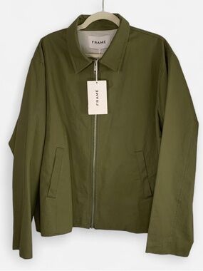NWT FRAME Olive Zip-Front Jacket
